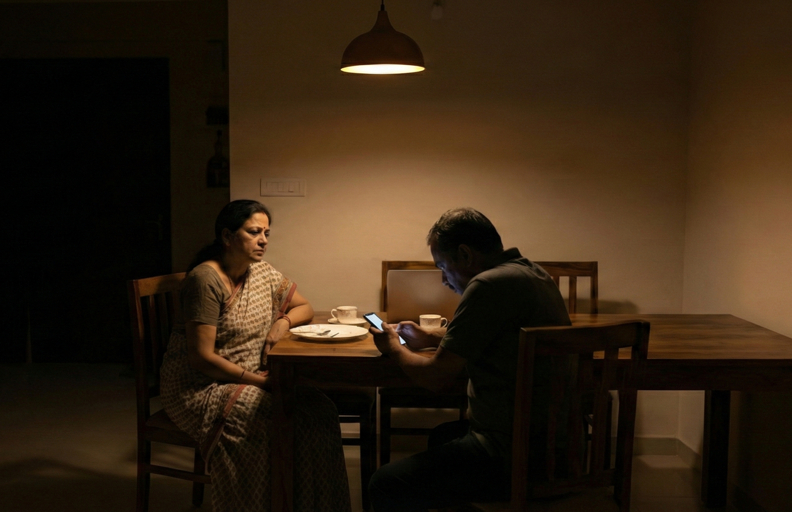 Husband ignoring wife