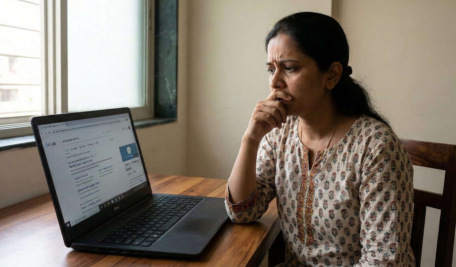 Sad woman needing help