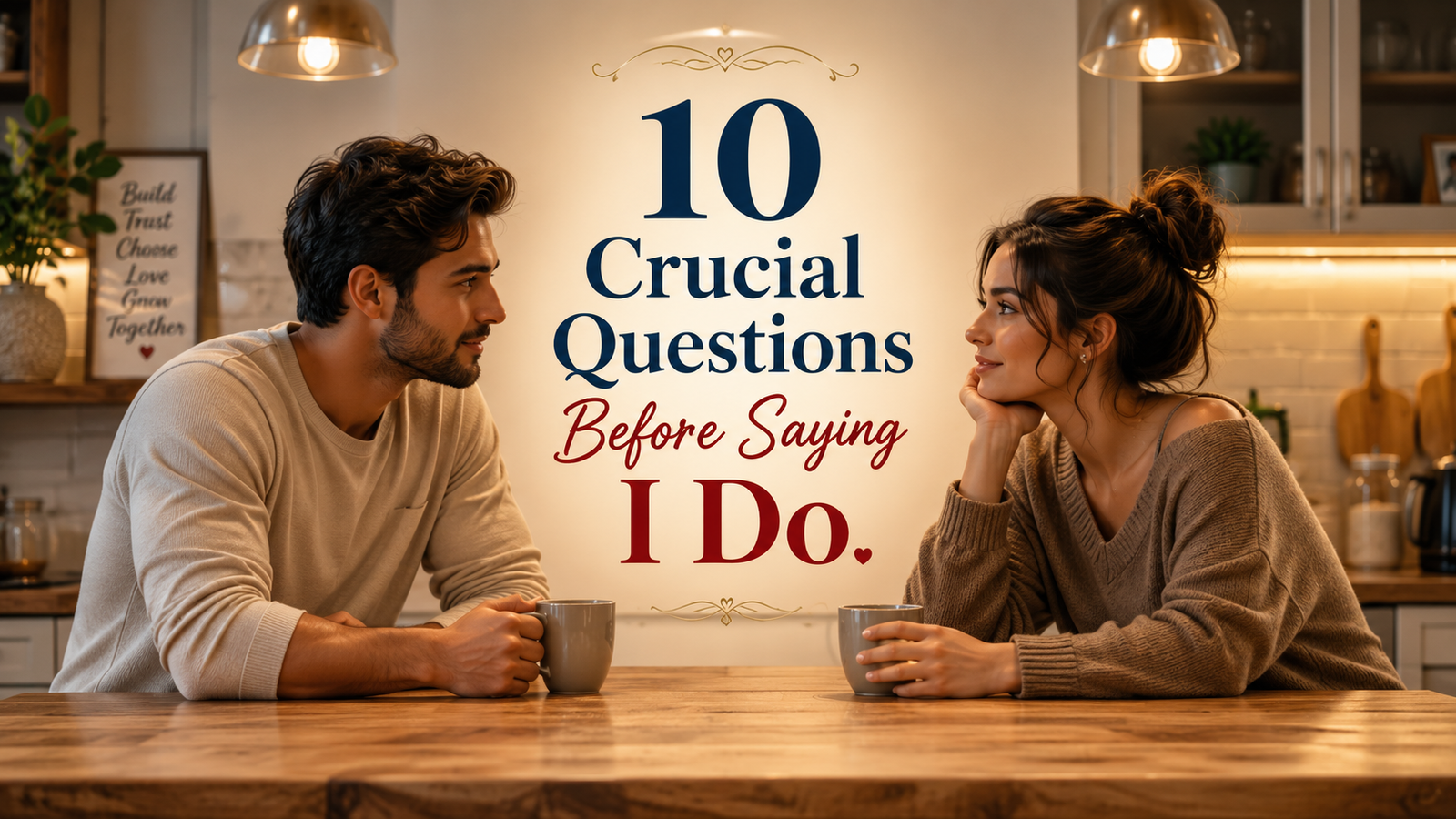 A couple having a deep premarital conversation