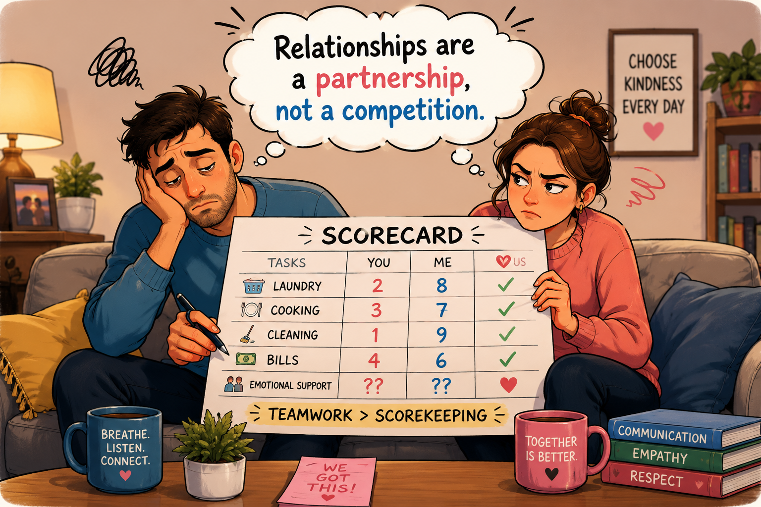 Relationships are a partnership not a competition