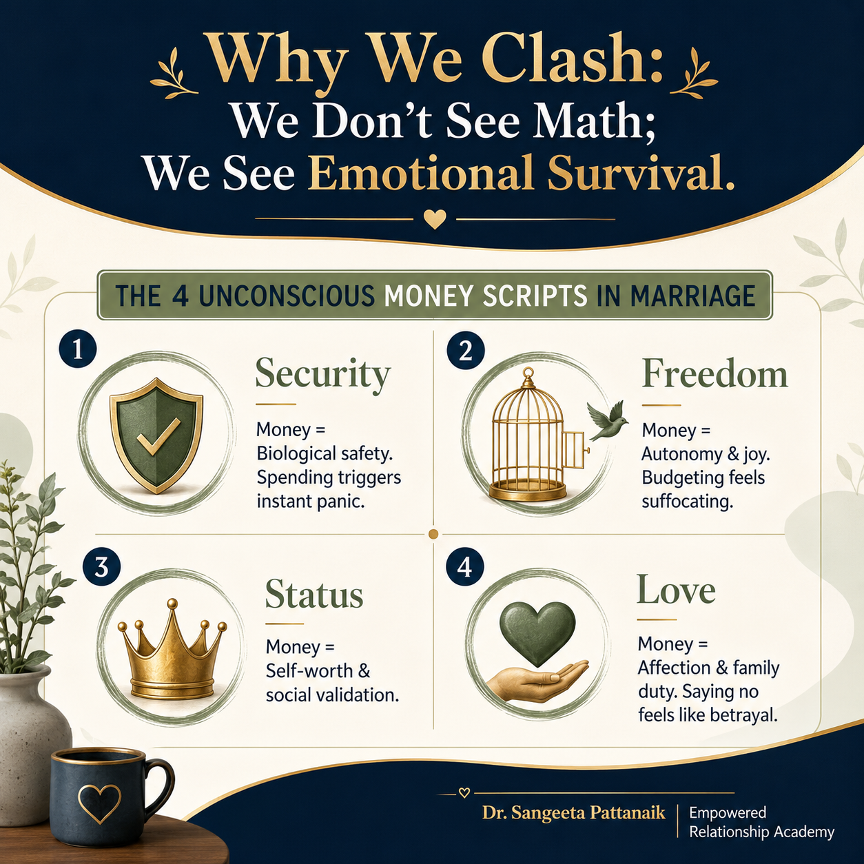 Understanding money scripts and how money triggers the survival brain in relationship conflicts