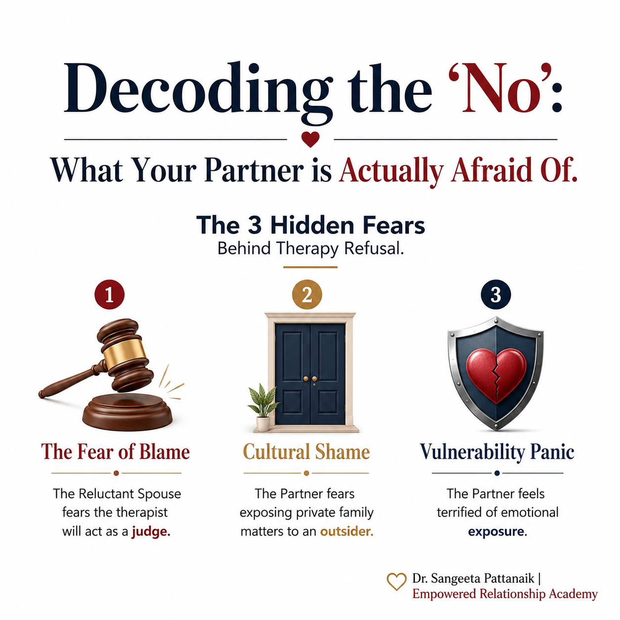 Understanding the psychological fears and cultural stigma preventing partners from attending therapy
