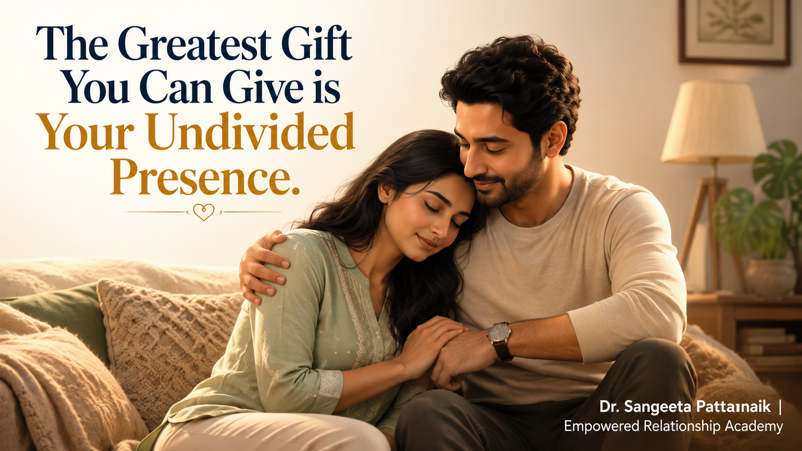 A partner emotionally holding space and deeply listening to their spouse's emotional needs